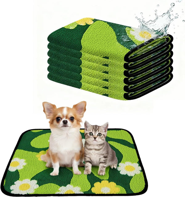 Qeils Reusable Puppy Pads for Small Dogs, Washable Pee Pads with Non-Slip