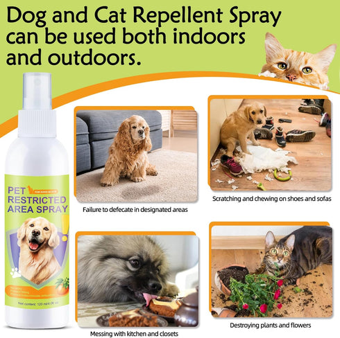 Cat Deterrent Spray for Peeing, Effective Dog Repellent for Indoor and Outdoor Use, Alcohol-Free