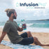 Infusion Pro 32 oz Fruit Infuser Water Bottle with Insulated Sleeve & 50 Recipe eBook: Large Bottom Loading Water