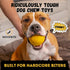 Indestructible Dog Ball - Lifetime Replacement - Medium & Large Breed - Ultra Durable for Aggressive Chewers - Natural Rubber - Fetch Tug & Chew - 3in - Yellow (Highly Visible Color for Dogs)