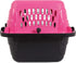 Petmate Two Door Pet Kennel, Pink/Black, 19" Long, for Pets up to 15 Pounds, Made in USA