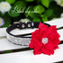 Pet Artist Cute Girl Rhinestone Suede Dog Collar for Small Dogs Cats, Bling Bowtie Collar, XS: Neck 7.5-10" (19-25cm)