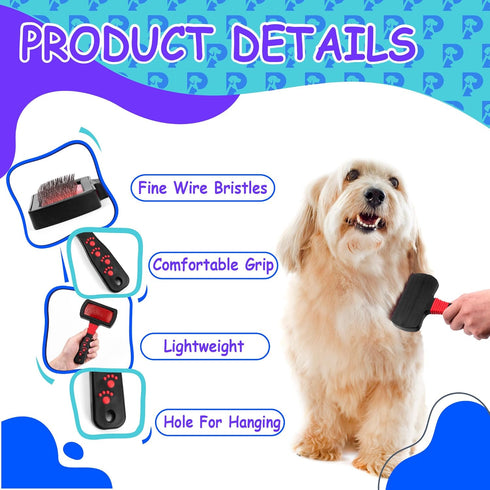 Dog Slicker Brush, Professional Grooming Tool for Goldendoodles, Poodles, and Doodles, Gentle Dematting and Detangling