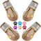QUMY Dog Shoes for Large Dogs, Medium Dog Boots & Paw Protectors, Waterproof, Anti-Slip Sole, Khaki, 5 Pcs for Outdoor