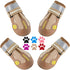 QUMY Dog Shoes for Large Dogs, Medium Dog Boots & Paw Protectors, Waterproof Khaki, Anti-Slip Sole for Winter & Summer