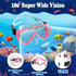 U PHITNIS Kids Snorkel Set - Dry Top Snorkeling Gear for Age 4-14, Childs Diving Mask with Big Eyes