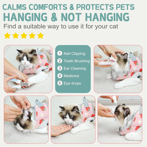 Hammock Trimming, Supet Cat Grooming Harness for Nail Cat Grooming Hanging Sling for Nail Clipping, Pet Restraint