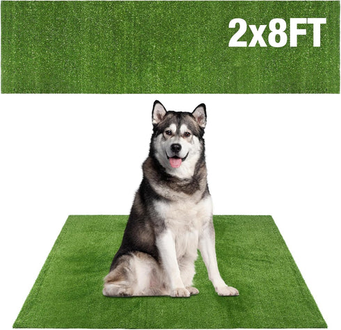 GLOBREEN Large Dog Grass Pee Pad, 2FTx8FT Artificial Grass Puppy Potty Training,