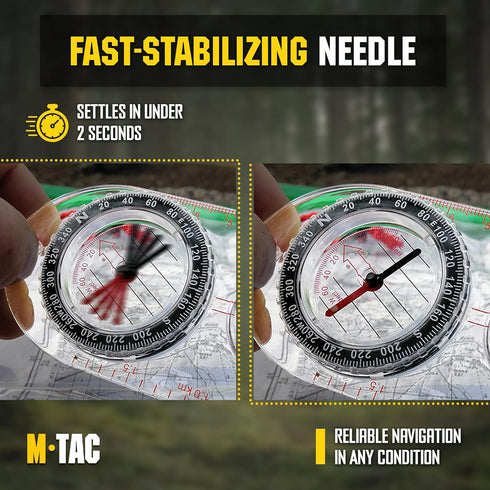 MTac Liquid Filled Baseplate Compass GlowinDark Orienteering/MapReading Compass for Hiking, Survival, Camping, Hunting