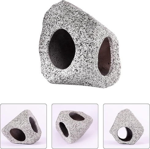 3 Pieces Rock Aquarium Decorations, Stackable Cave Decor, Betta Fish Tank Accessories Hideout