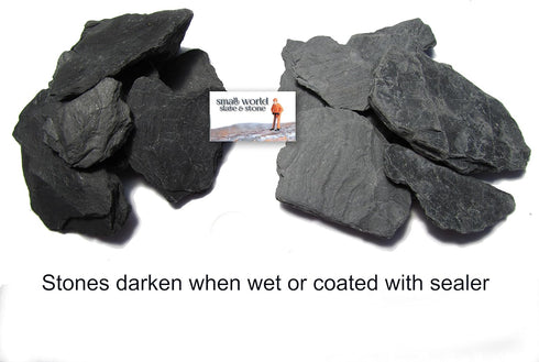 Natural Slate Stone 1 to 3 Inches - Packaged for Aquascaping, Terrariums, Reptile Enclosures, 2lbs Grey