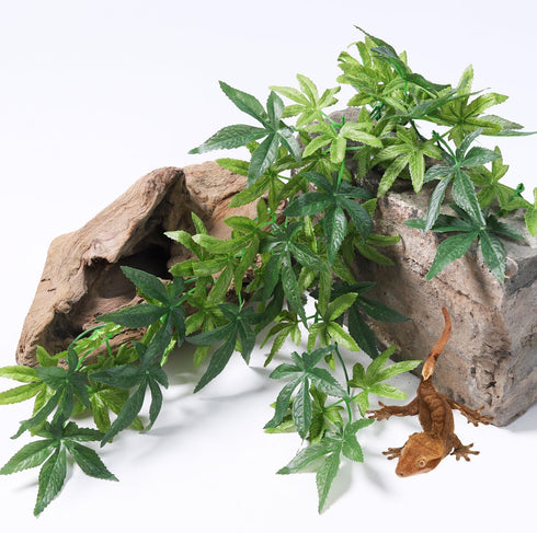 SLSON Reptile Plants Hanging Silk Terrarium Plants with Suction Cup for Bearded Dragons, Lizards, and Tank Decorations