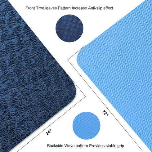 Yoga Mat 1/3 inch QMKGEC Exercise Mats, 8mm TPE Non-Slip Extra Thick Eco Friendly for Yoga Workout Pilates