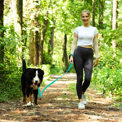 VIVAGLORY Dailyx Dog Leash, Puppy Leash for Training & Walking, Heavy Duty Double Layer Nylon, 6ft x 1in, Green