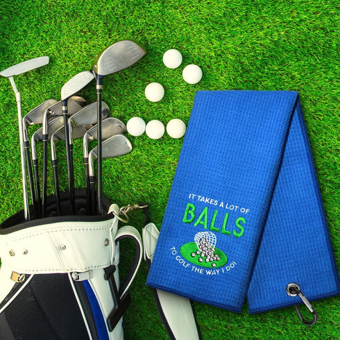 It Takes A Lot Embroidered Golf Towel, Funny Golf Accessories for Men Women, Gift for Golfer