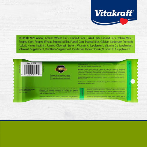 Vitakraft Rabbit Popped Grains & Honey Treat Sticks, 2 Pack, 3.0 Ounce