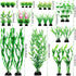 Green Fish Tank Decor Aquarium Plants, 25pcs Fish Tank Decorations Plants, Fish Tank Accessories, Aquarium Decor Artificial Plants, Small to Large by QUOZUO