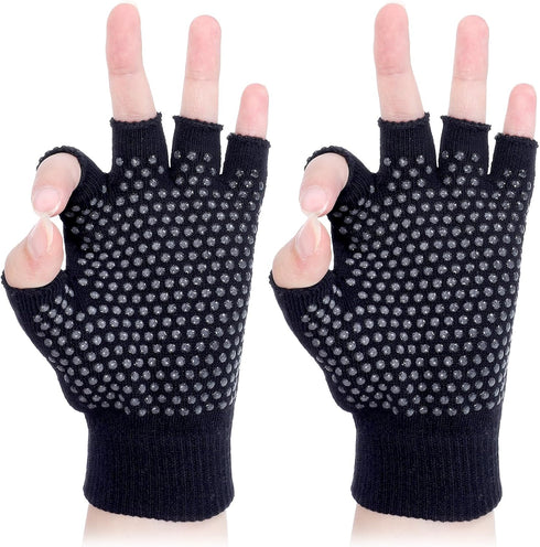 Jxiwfvl Fingerless Workout Pilates Gloves for Men and Women, Non-Slip Grip Fitness Gym