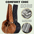 Cat Sling and Small Dog Carrier, Hands-Free Adjustable Puppy Carrier with Plush Soft Fabric and Safety Belt (Camel