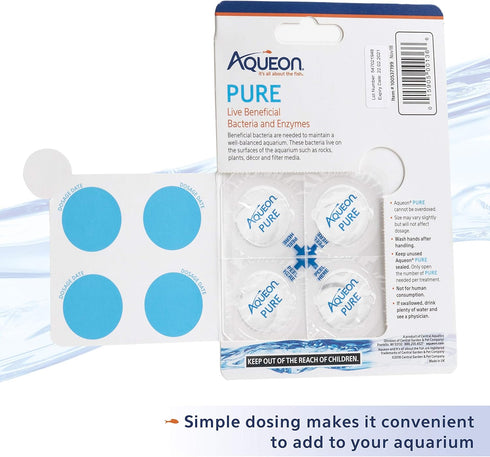 Aqueon Pure Bacteria Supplement, 4 Pack for 10 Gallon Aquariums.