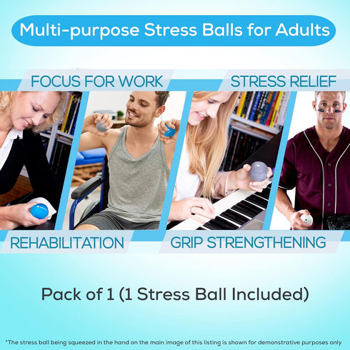 Serenilite Stress Balls for Adults, Hand Therapy Squeeze Ball, Grip Strengthening Physical Therapy Balls