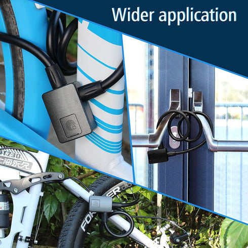 MYPIN Bluetooth Fingerprint Bike Lock, Anti-Theft Waterproof, 1M Cable, Combination Lock with Fingerprint & Bluetooth