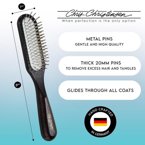 Chris Christensen Dog Brush - 20 mm Ice Slip Dematting Brush for Removing Tough Mats and Tangles