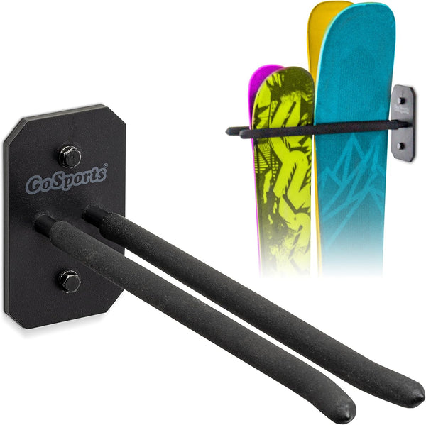 GoSports Wall Mounted Ski and Snowboard Storage Rack for 2 or 8 Ski Sizes