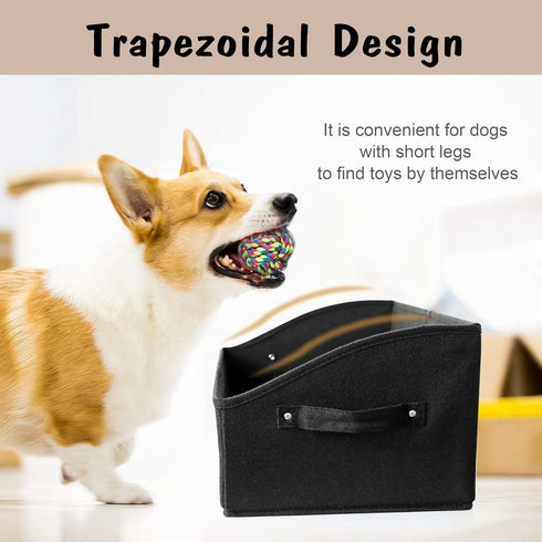 PET ARTIST Sturdy Collapsible Dog Organization and Storage Basket - Cute Toy Storage with Handles for Dogs