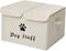 Geyecete Large Linen Fabric Storage Boxes, Foldable Bin Box Containers with Lid and Handles for Dog Apparel & Toys -