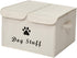Geyecete Large Linen Fabric Storage Boxes, Foldable Bin Box Containers with Lid and Handles for Dog Apparel & Toys -