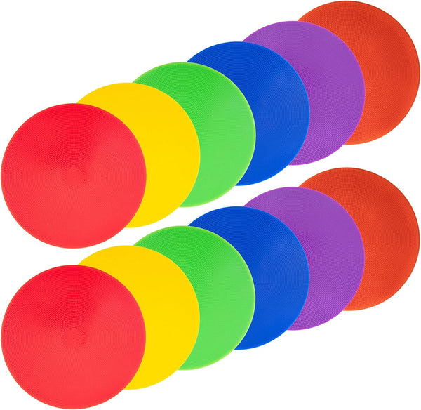 Spot Markers, 9 Inch Non Slip Rubber Floor Markers, Flat Field Cones for Soccer, Basketball, Sports Training