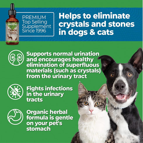 Animal Essentials Tinkle Tonic for Dogs & Cats, 2 Fl Oz, Urinary Tract Supplement
