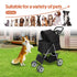 4 ZENY Foldable Pet Stroller, Cat/Dog Stroller with Wheel, Pet Travel Carrier Strolling Cart with Storage Basket, Cup