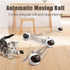Migipaws Interactive Cat Ball Toy Set, Automatic Rolling Chase Ball with Fluffy Tail, Rechargeable (White)