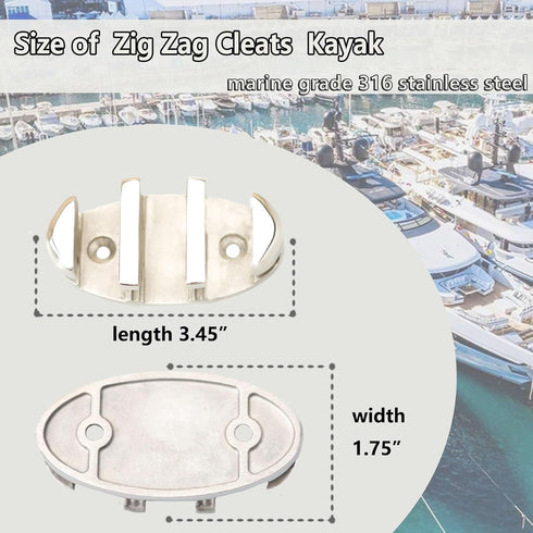 Zig Zag Cleat, 316 Stainless Steel Cleats for Canoe and Kayak Accessories