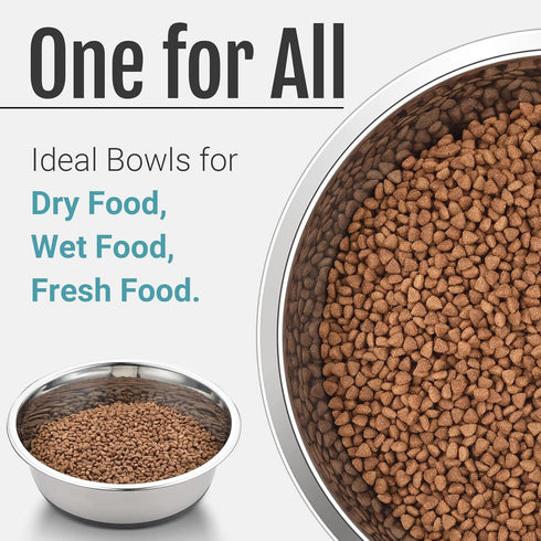 PEGGY11 Stainless Steel Cat Bowls - Nonslip Rubber Bottom, Dishwasher Safe, 2 Pack, 2 US Cup