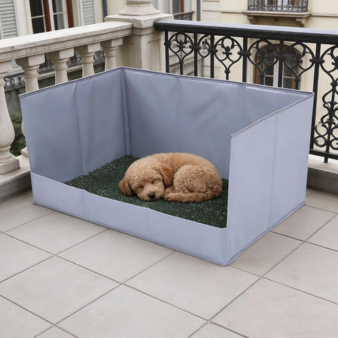 Julihai Dog Grass Pad with Tray, Artificial Turf Dog Litter Box Foldable Potty Tray Leak Proof for Indoor Outdoor Small