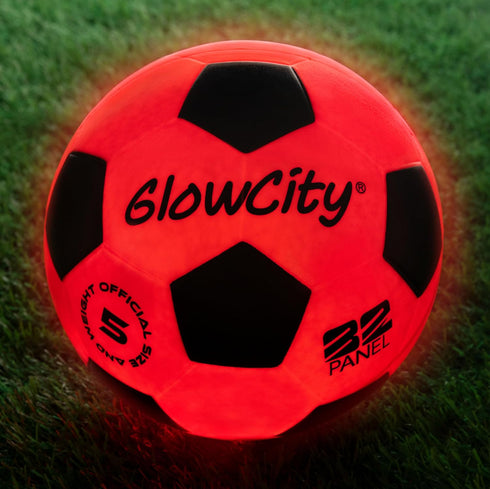 GlowCity Light Up Indoor/Outdoor Soccer Ball with 2 LED Lights - Fun Gift for Teens