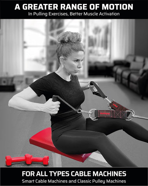 Gym Multifunctional Extension Straps (Pair) for Cable Attachments, Heavy Duty, 5 Lengths Options
