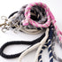 HonestBaby Collars and Leash Sets, Braided Vegan Suede for Dogs, Organic Cotton, Soft Pink/Bright Pink