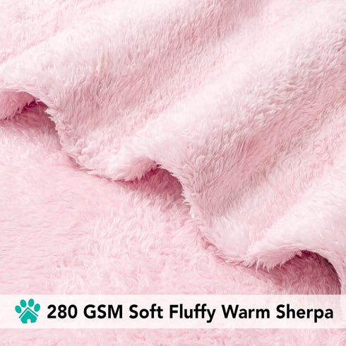 PetAmi Dog Blanket for Small Medium Dogs, Pink Fluffy Soft Puppy Blanket, Washable 29x40