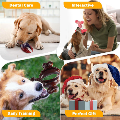 Durable Dog Chew Toys for Medium/Large Aggressive Chewers, 3-Pack Indestructible Nylon Toys for Dogs Under 120lbs