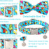 Summer Dog Collar with Bow Tie, Cotton Cute Bowtie Collar for X-Large Boy Girl Dog, Comfortable Blue, Neck 16-26in
