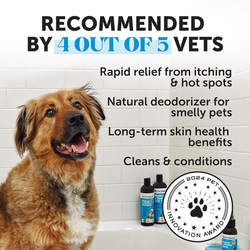 2 1 16oz Pet Honesty Restore + Soothe in Shampoo + Conditioner for Sensitive Skin for Dogs & Cats - Dog Skin and Coat