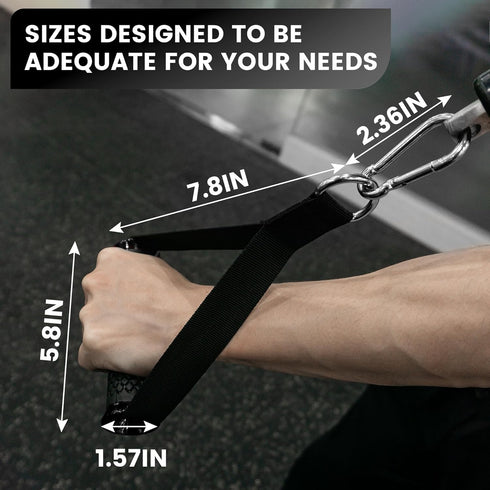 Ultra Heavy Duty Exercise Handles, Cable Handles Gym Equipment Attachment with Double D-Ring Grips, Non-Slip Comfort
