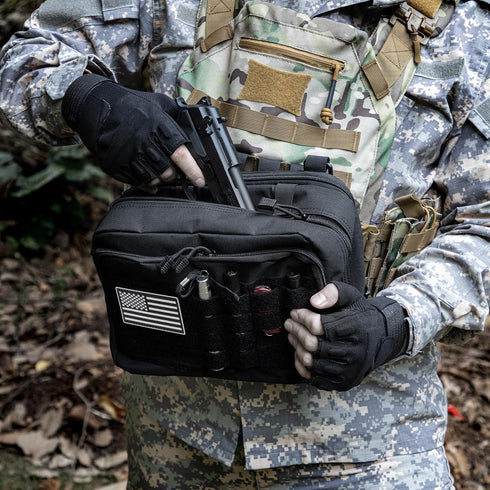 Jueachy Molle Large Tactical Pouch, Expandable Admin Bag for Medical Tool Accessories