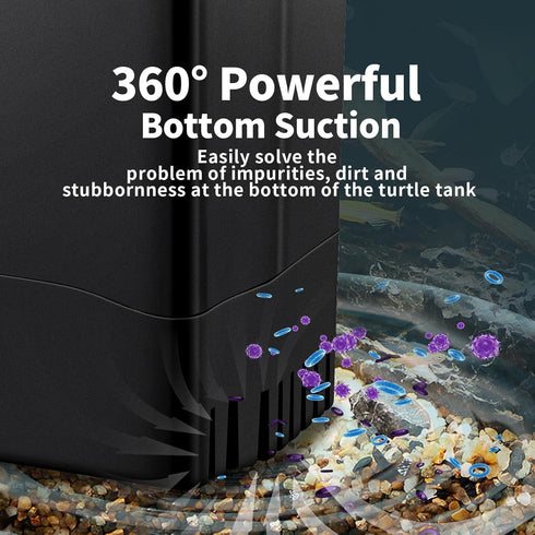 Upgraded Turtle Tank Filter, Adjustable Internal Aquarium Filters, Quiet Reptile Waterfall Filter for Shrimp Frog