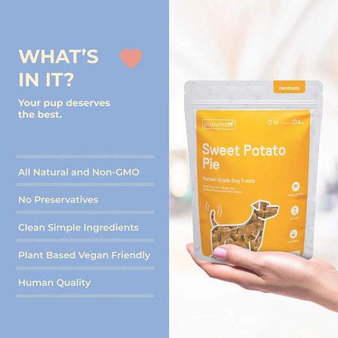 Sweet Potato Dog Treats - Organic, Grain Free, Non-GMO Biscuits Made in USA (8 oz)