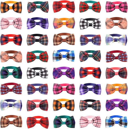 Segarty 40pcs Adjustable Bow Ties for Dogs, Comfortable Neck Bow Tie for Small Medium Pets, Grooming Accessories